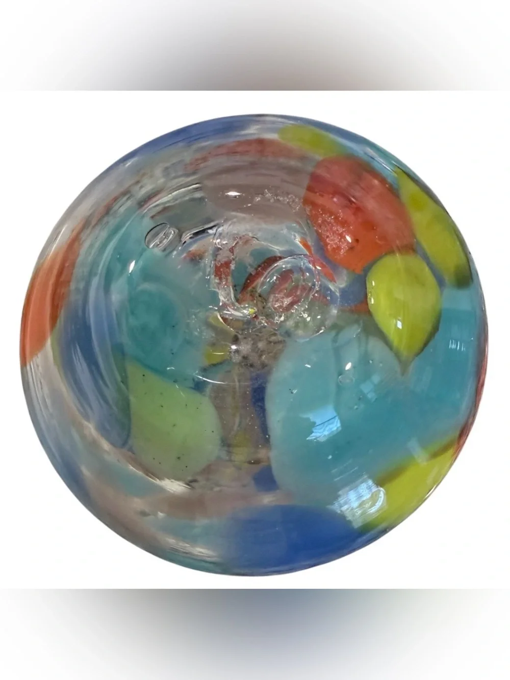 Cá d'Oro Murano-style art handblown glass vase with a multicolor confetti design